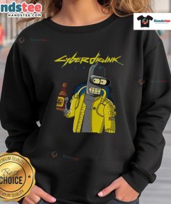 Funny Cyberdrunk Bender Futurama Cyberpunk sweatshirt featuring vibrant graphics and a playful design for fans.