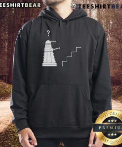 Funny Dalek Stairs parody featuring a confused Dalek robot in a hoodie, perfect for Doctor Who fans.