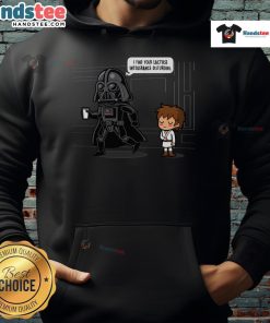 Funny Darth Vader Dad Duties hoodie featuring the phrase I Find Your Lactose Intolerance Disturbing in bold text.