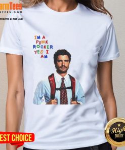 Alt Text: Funny David Corenswet I'm a Punk Rocker Yes I Am Ladies Tee featuring a playful punk-inspired design.