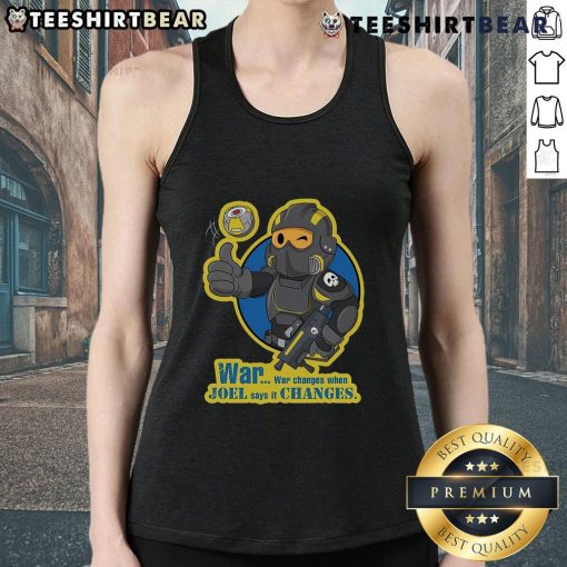 Funny dive boy in a Helldivers mash-up tank top, showcasing a playful and unique design for gamers and humor lovers.