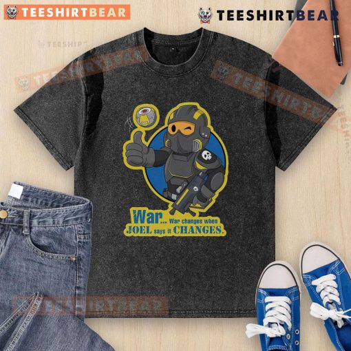 Funny dive boy graphic on a washed t-shirt, blending humor and Helldivers theme for a unique casual style.
