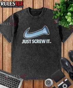 Funny DJ Screw Just Screw It washed t-shirt featuring a playful design and vibrant colors for music lovers.