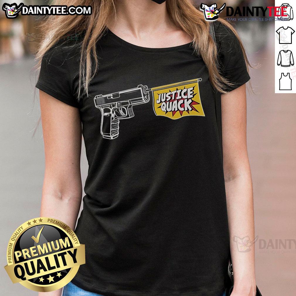 Funny Donut Operator Justice Quack Ladies Tee Funny Donut Operator Justice Quack Ladies Tee featuring a humorous donut graphic and playful text design for women.