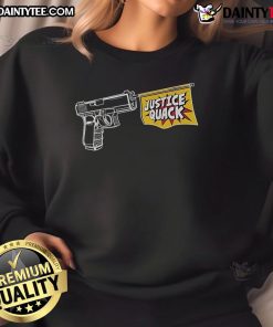 Funny Donut Operator Justice Quack Sweatshirt featuring a humorous design perfect for casual wear and donut lovers.