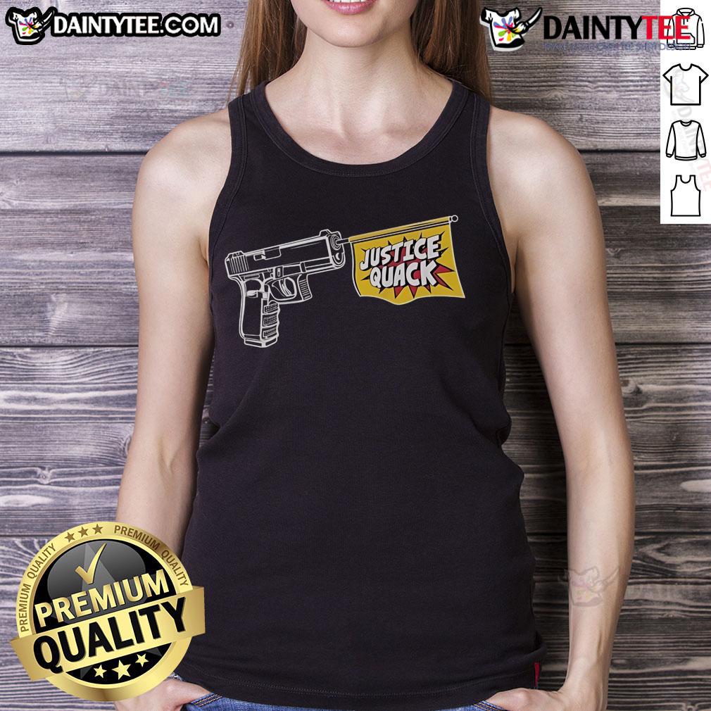 Funny Donut Operator Justice Quack Tank Top Funny donut operator justice tank top featuring a quirky duck design, perfect for casual wear and donut lovers.
