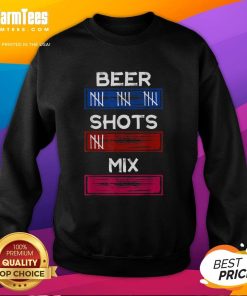 Alt Text: Funny Drinking Tally Shirt featuring a beer shots mix party tracker design on a cozy sweatshirt. Perfect for celebrations!