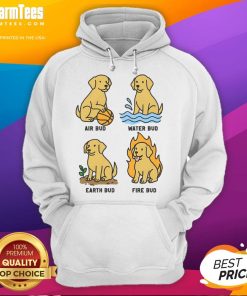 Cute dog wearing a Funny Elemental Bud hoodie, showcasing a playful and stylish look perfect for pet lovers.