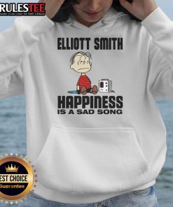 Alt Text: Funny Elliott Smith Happiness Is A Sad Song Peanuts hoodie featuring cartoon characters in a playful design.