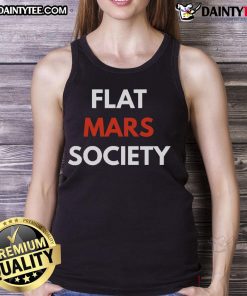 Funny Flat Mars Society tank top featuring a playful design perfect for space enthusiasts and humor lovers.