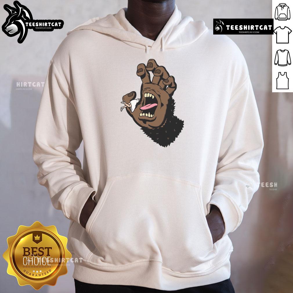 Funny Gorilla Hand Monster Hand Hoodie Funny gorilla hand monster hoodie featuring a playful design, perfect for quirky fashion lovers and animal enthusiasts.