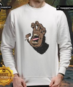 Funny Gorilla Hand Monster Hand Sweatshirt featuring a playful gorilla graphic, perfect for quirky fashion lovers.