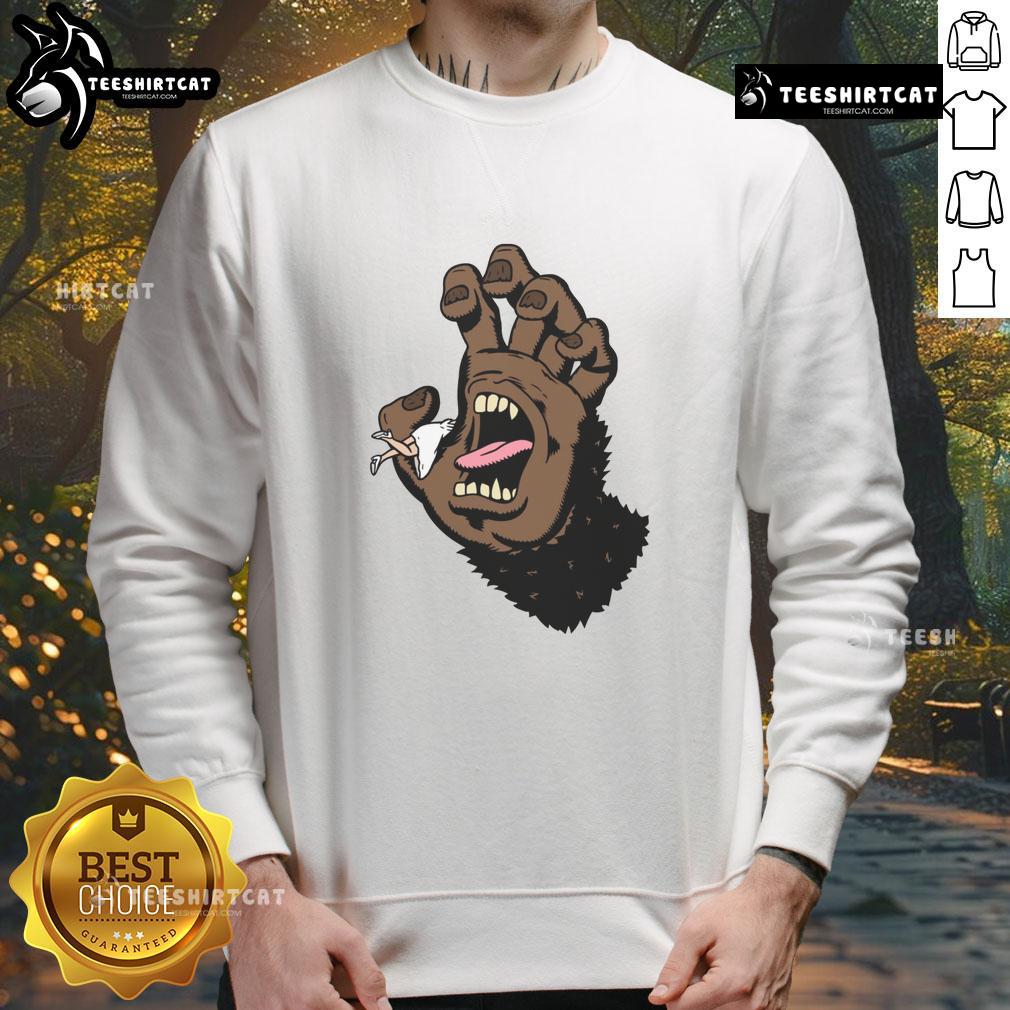 Funny Gorilla Hand Monster Hand Sweatshirt Funny Gorilla Hand Monster Hand Sweatshirt featuring a playful gorilla graphic, perfect for quirky fashion lovers.