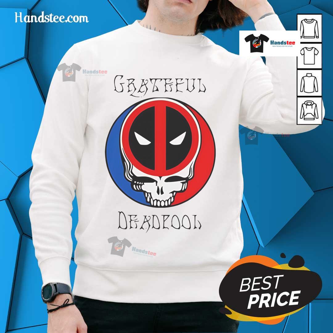 Funny Grateful Deadpool Skull Logo Sweatshirt Funny Grateful Deadpool skull logo sweatshirt featuring a vibrant design perfect for fans of humor and comics.