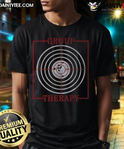 Funny group therapy gun target shooting t-shirt featuring quirky graphics and humorous text for shooting enthusiasts.
