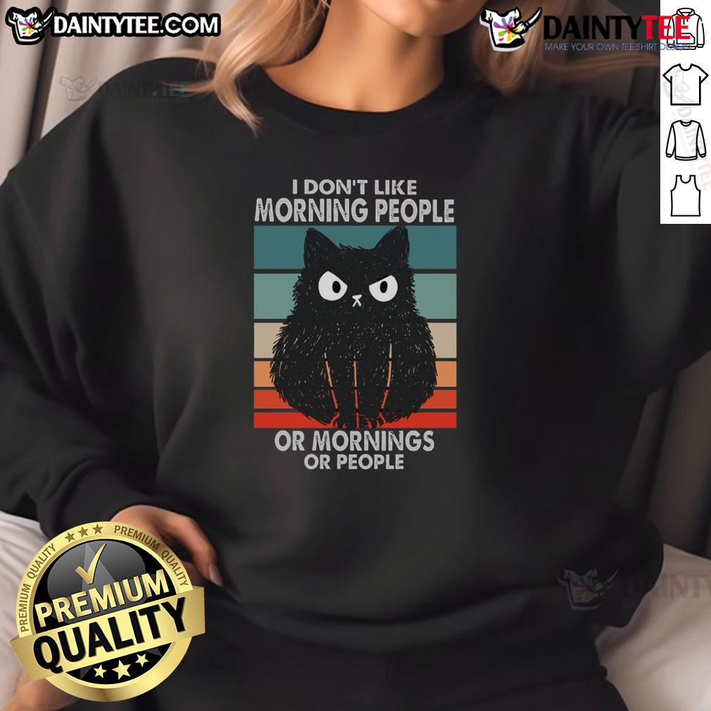 Funny I Don'T Like Morning People Grumpy Cat Morning On Champion Sweatshirt Funny 'I Don't Like Morning People' Grumpy Cat design on a cozy sweatshirt, perfect for morning haters.