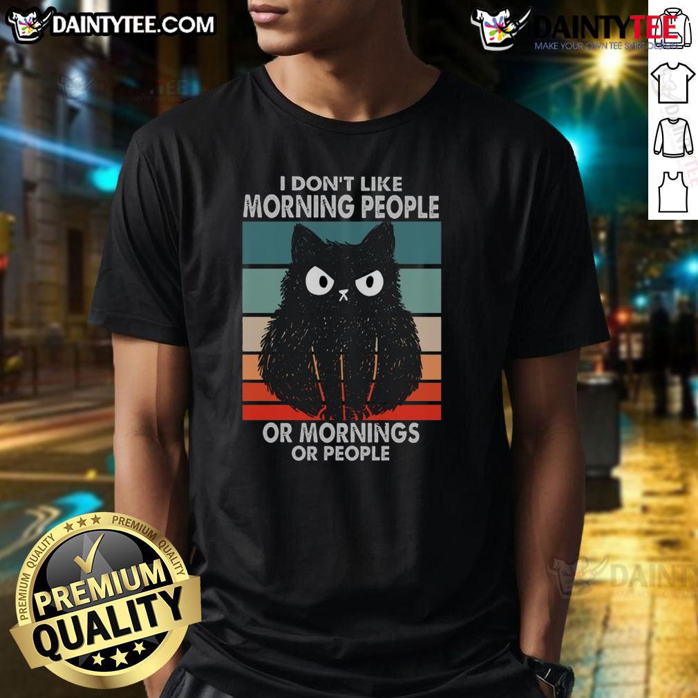 Funny I Don'T Like Morning People Grumpy Cat Morning On Champion T Shirt Funny 'I Dont Like Morning People' Grumpy Cat graphic on a champion t-shirt, perfect for cat lovers and morning haters.