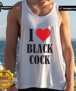 Funny 'I Love Black Cock' tank top design featuring playful text and vibrant colors, perfect for casual wear.