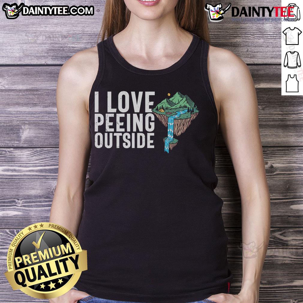 Funny I Love Peeing Outside Camper Camping Tank Top Funny 'I Love Peeing Outside' camping tank top design for outdoor enthusiasts and campers, perfect for summer adventures.