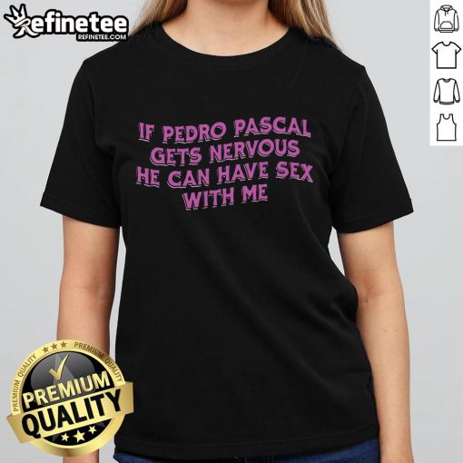 Funny Pedro Pascal nervous t-shirt featuring cute shark design, perfect for fans of Nate the Great and humorous apparel.