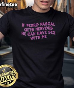 Funny Pedro Pascal nervous T-Shirt featuring Mecute Shark Nate The Great design, perfect for fans of humor and pop culture.