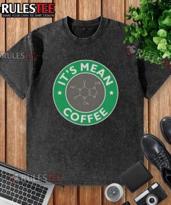 Funny coffee caffeine molecule design on a washed t-shirt, perfect for science lovers and coffee enthusiasts.
