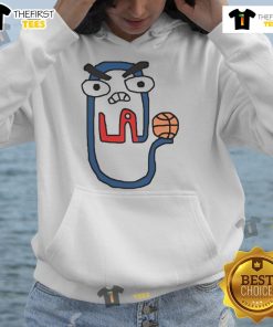 Funny Los Angeles Clippers clip art hoodie design featuring vibrant graphics and team colors for basketball fans.