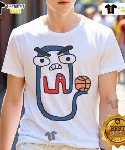 Funny Los Angeles Clippers clip art t-shirt featuring a playful design and vibrant colors for basketball fans.