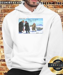 Funny hoodie featuring 'Meanwhile in Alaska' design with over 100 words for 'no' about Trump and Putin.