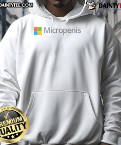 Funny micropenis X Microsoft logo hoodie design featuring humorous graphics and playful text for a unique fashion statement.