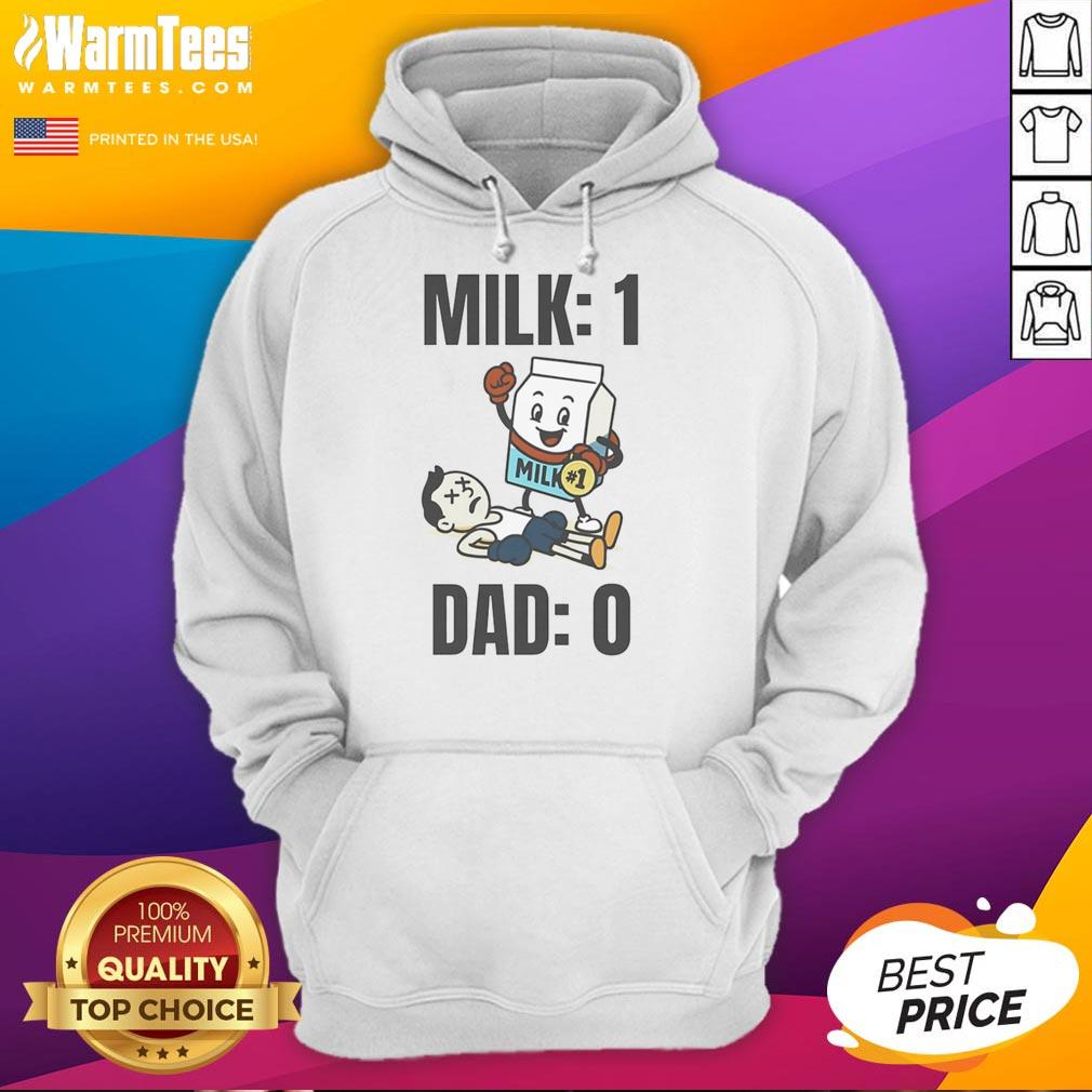 Funny Milk 1 Dad 0 Hoodie Funny Milk 1 Dad 0 Hoodie featuring a humorous graphic design, perfect for dad jokes and casual wear.