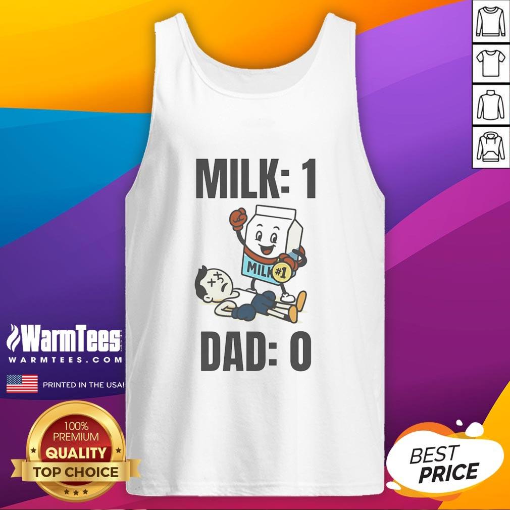 Funny Milk 1 Dad 0 Tank Top Funny Milk 1 Dad 0 tank top featuring a humorous milk-themed graphic perfect for dads with a sense of humor.