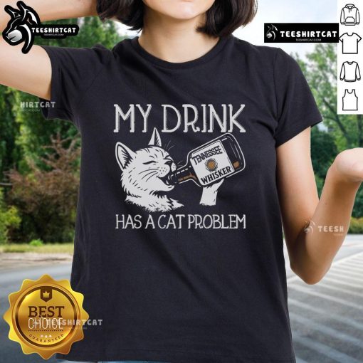Funny Tennessee Whisker Ladies tee featuring a cat problem graphic, perfect for cat lovers and humor enthusiasts.