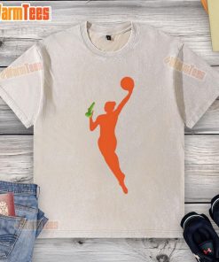 Funny New WNBA logo sex toy meme on a washed t-shirt, showcasing humor in sports and pop culture.