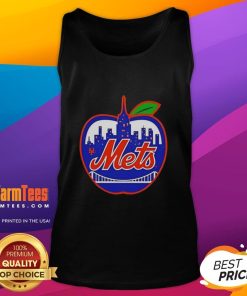 Funny New York Mets apple tank top featuring a playful design, perfect for baseball fans and summer wear.
