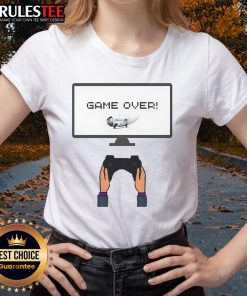 Funny OceanGate Titan submersible 'Game Over' ladies tee showcasing humor and ocean exploration themes.