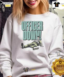 Funny Officer Down DC Sandwich Sweatshirt featuring a humorous graphic design perfect for law enforcement supporters.