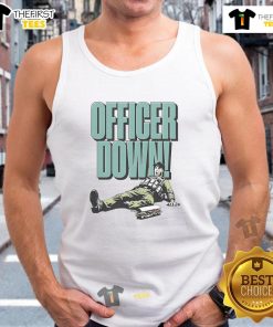 Funny Officer Down DC Sandwich Tank Top featuring a humorous graphic design for casual summer wear.