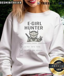 Funny Overwatch Genji E-Girl Hunter Gamer Checklist Sweatshirt featuring playful graphics and vibrant colors.