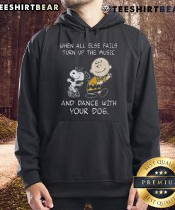 Funny Peanuts Snoopy hoodie featuring a dancing dog, perfect for pet lovers who enjoy music and fun moments.