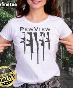 Funny Pew View Arsenal Gun Silhouette Ladies Tee showcasing a stylish design for gun enthusiasts and humor lovers.