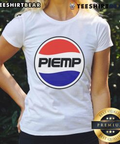Funny Piemp logo parody of the Pepsi logo on a ladies tee, showcasing a humorous and playful design.