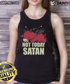 Funny Please Not Today Satan cute tank top featuring playful typography and vibrant colors, perfect for casual wear.