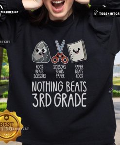 Alt Text: Funny Rock Paper Scissors Game sweatshirt for 3rd grade, featuring playful graphics and vibrant colors.