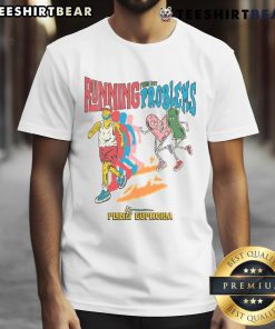 Funny Running From My Problems retro sport t-shirt design featuring playful graphics and vibrant colors.