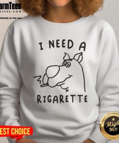 Funny Scooby-Doo I Need A Cigarette sweatshirt featuring a playful design of Scooby-Doo with a humorously relatable quote.