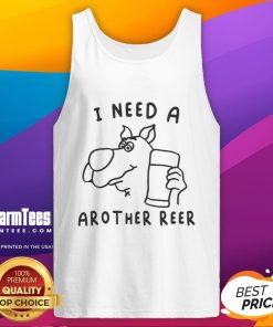 Funny Scooby-Doo 'I Need Another Beer' tank top featuring classic cartoon characters in playful design.