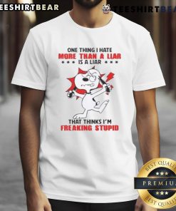 Funny Snoopy T-shirt design featuring the quote about liars, perfect for those who value honesty and humor.