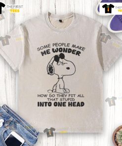Funny Snoopy graphic on a washed t-shirt with the quote about silly people, perfect for casual wear and dog lovers.