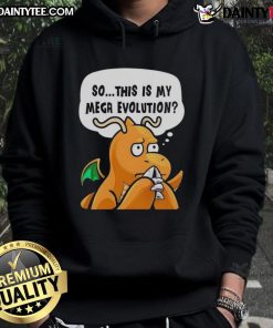 Funny 'So This Is My Mega Evolution' Pokmon anime character hoodie, perfect for fans and collectors of Pokmon merchandise.
